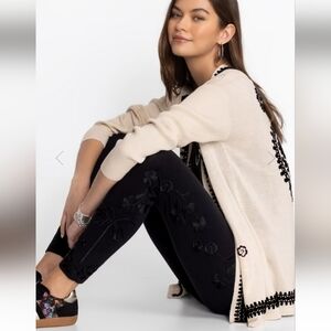 Johnny Was The Cassia Tonal Embroidery Leggings Black 1X